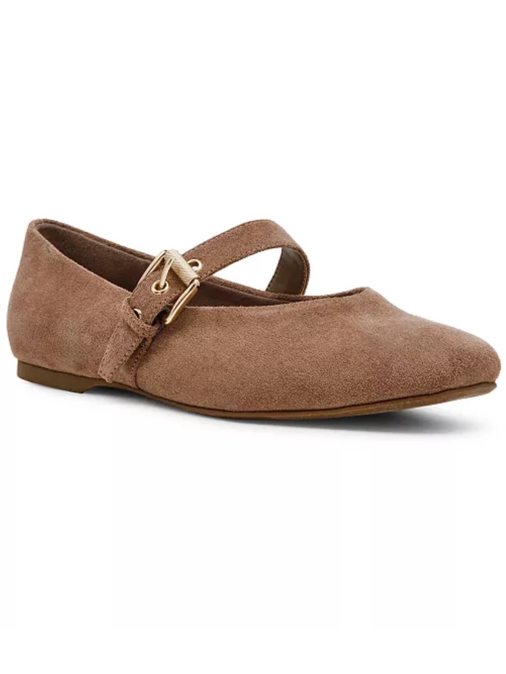 Dolce Vita Taupe Suede Mary Jane Flat with Buckle